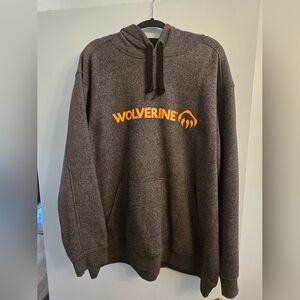 Wolverine Dark Brown Hoodie with Orange Logo